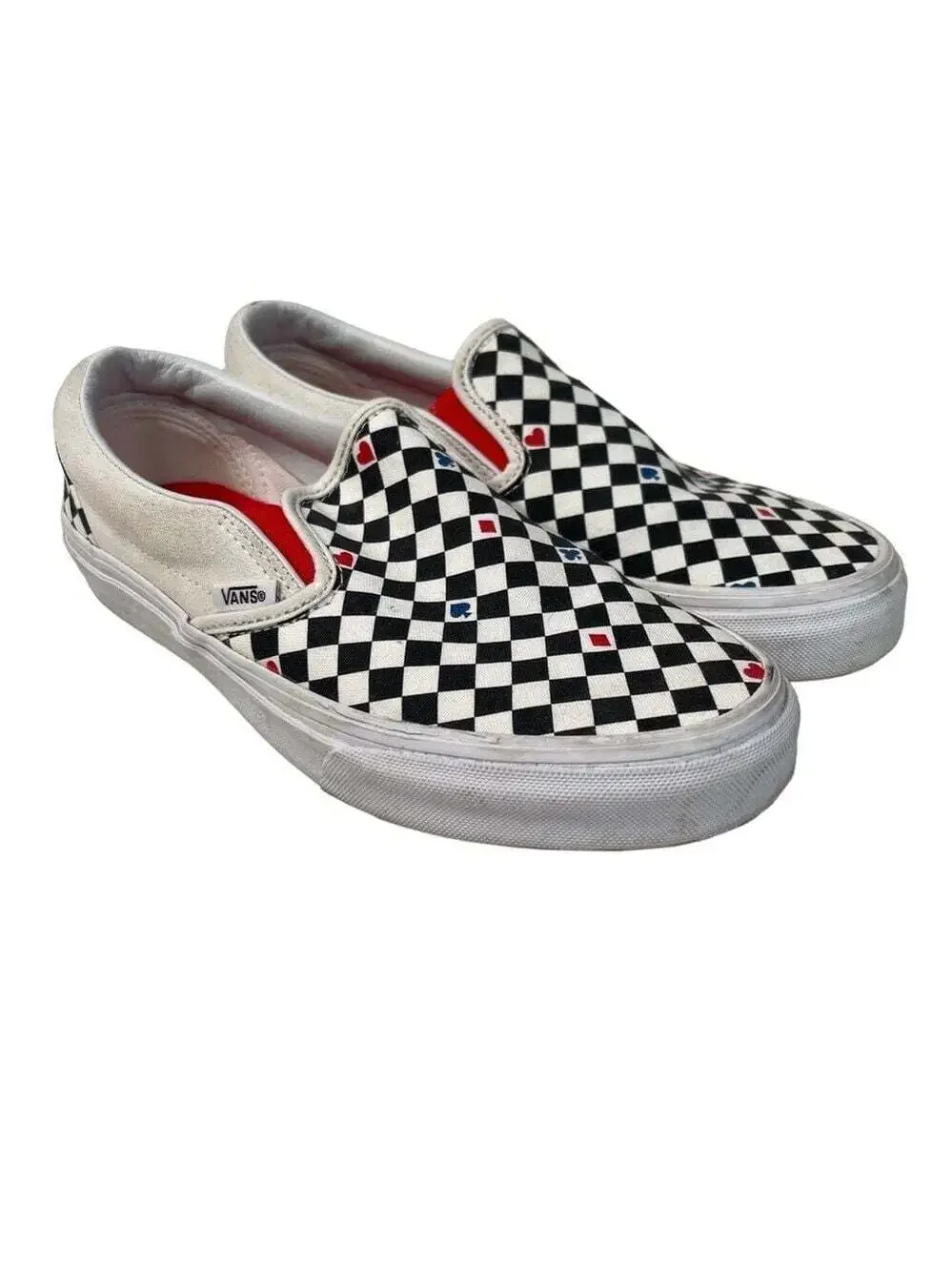 Vans Checkerboard Playing Card Slip On Sneakers Womens 7 Mens 5.5 Rare